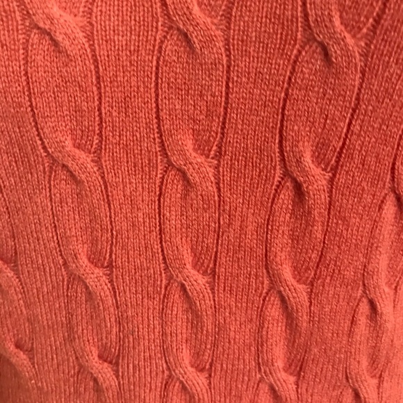 Evelyngrace S/M cashmere salmon vneck sweater - Picture 3 of 7